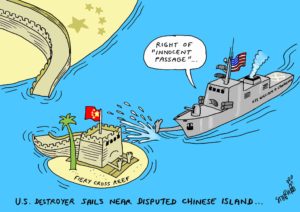 Navire de guerre américain en mer de Chine.